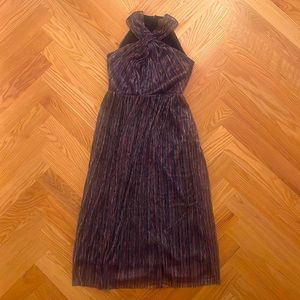 NWT micro pleats metallic multi-color cocktail dress. Size 8.